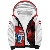 Personalized Austria Football Sherpa Hoodie Unsere Burschen Eagle Mascot