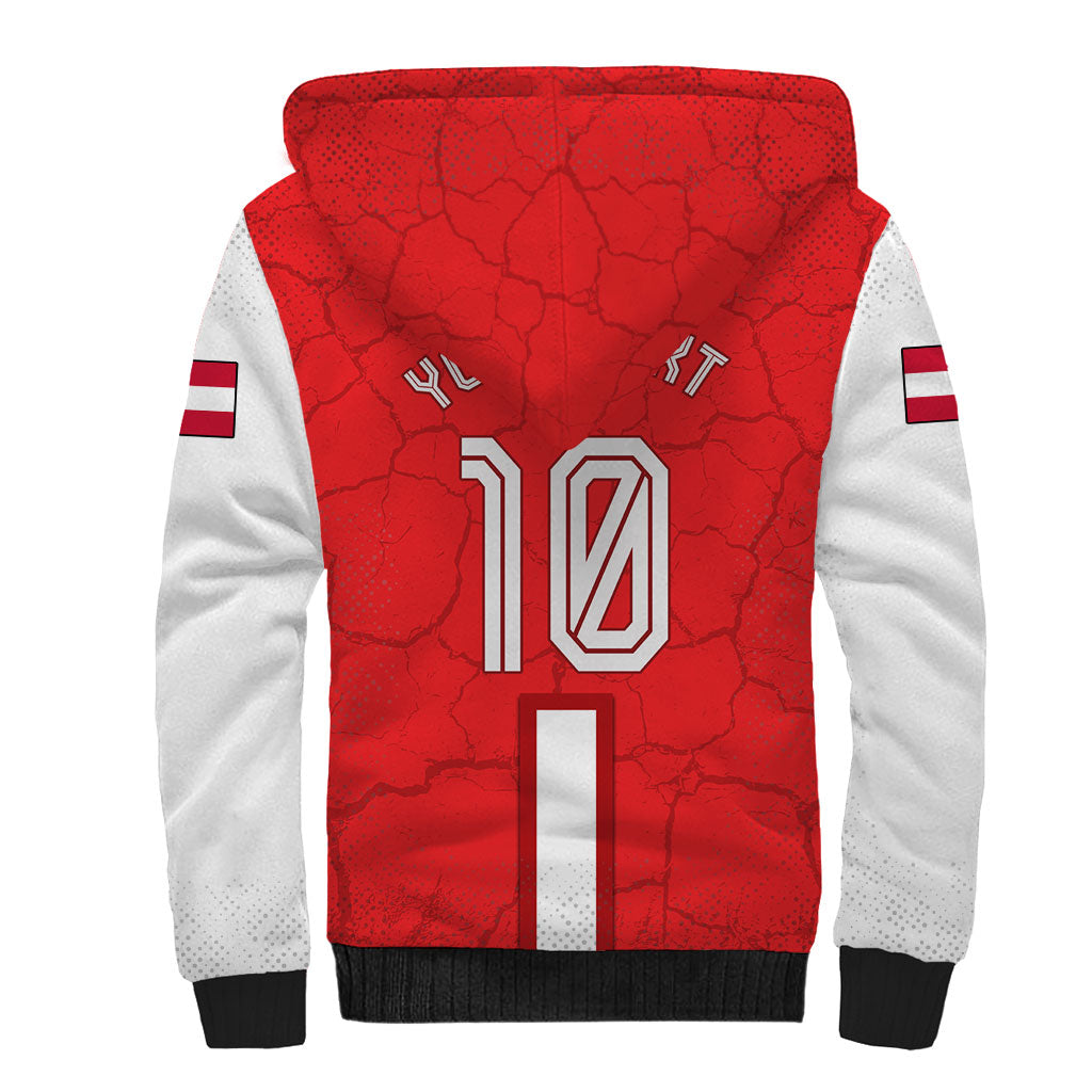 Personalized Austria Football Sherpa Hoodie Unsere Burschen Eagle Mascot