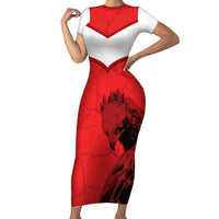 Austria Football Short Sleeve Bodycon Dress Unsere Burschen Eagle Mascot