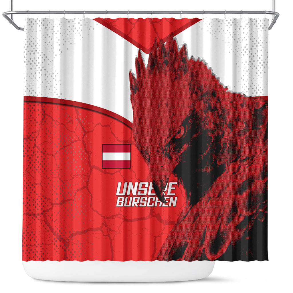 Austria Football Shower Curtain Unsere Burschen Eagle Mascot