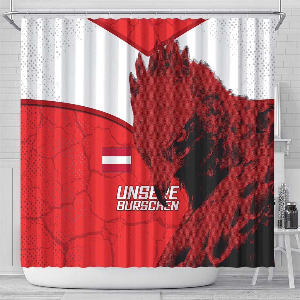 Austria Football Shower Curtain Unsere Burschen Eagle Mascot