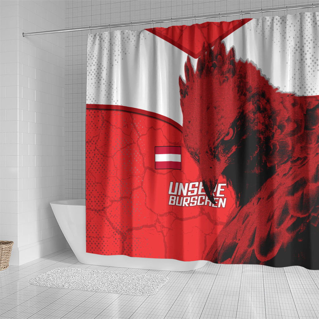 Austria Football Shower Curtain Unsere Burschen Eagle Mascot