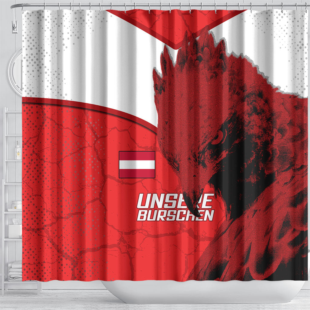 Austria Football Shower Curtain Unsere Burschen Eagle Mascot