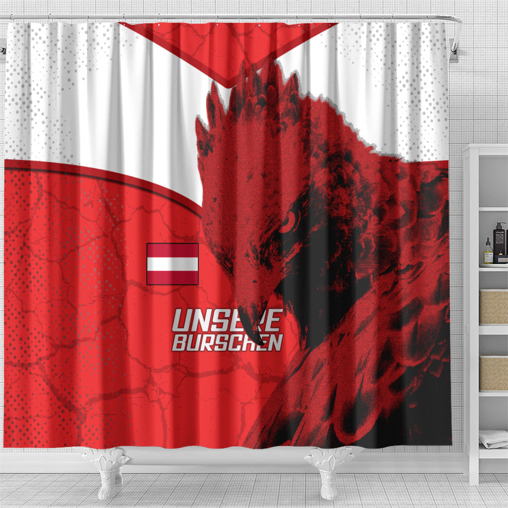 Austria Football Shower Curtain Unsere Burschen Eagle Mascot