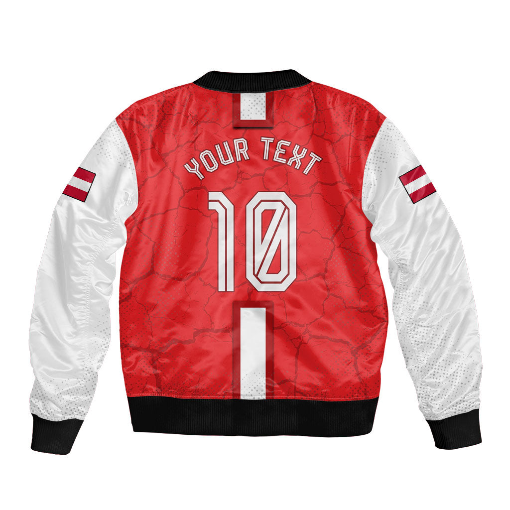 Personalized Austria Football Sleeve Zip Bomber Jacket Unsere Burschen Eagle Mascot