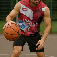 Personalized Austria Football Sleeveless Hoodie Unsere Burschen Eagle Mascot