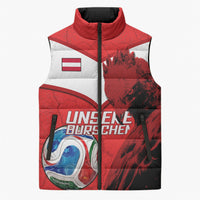 Personalized Austria Football Sleeveless Puffer Jacket Unsere Burschen Eagle Mascot