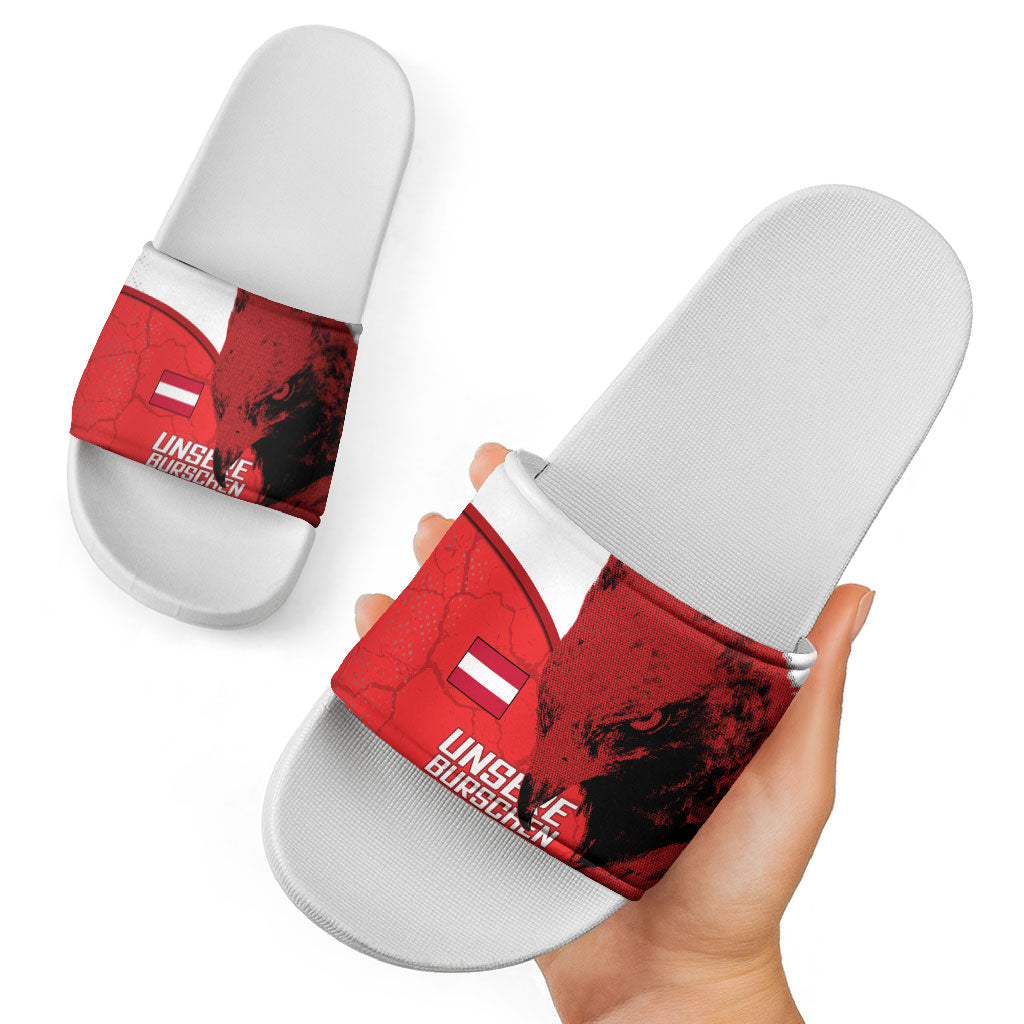 Austria Football Slide Sandals Unsere Burschen Eagle Mascot