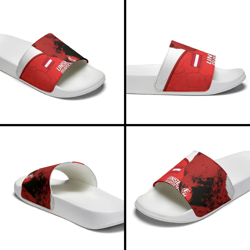 Austria Football Slide Sandals Unsere Burschen Eagle Mascot