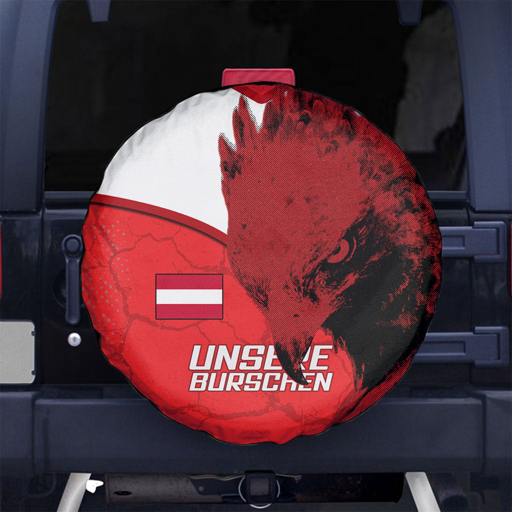 Austria Football Spare Tire Cover Unsere Burschen Eagle Mascot
