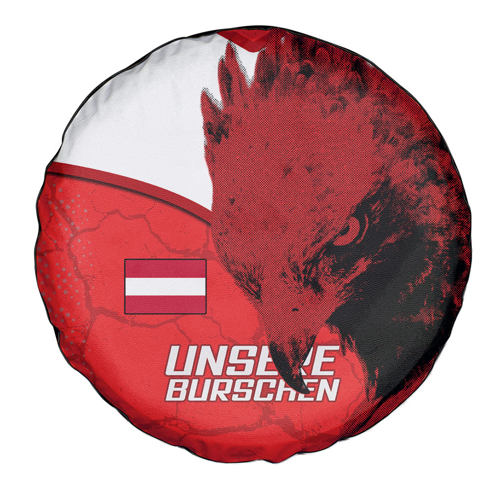 Austria Football Spare Tire Cover Unsere Burschen Eagle Mascot