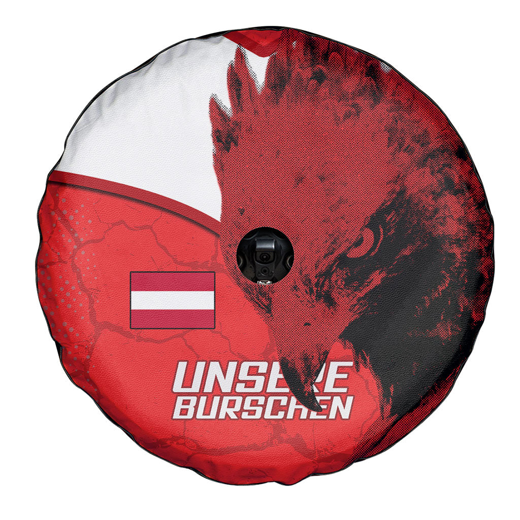 Austria Football Spare Tire Cover Unsere Burschen Eagle Mascot
