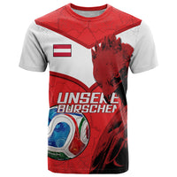 Personalized Austria Football T Shirt Unsere Burschen Eagle Mascot