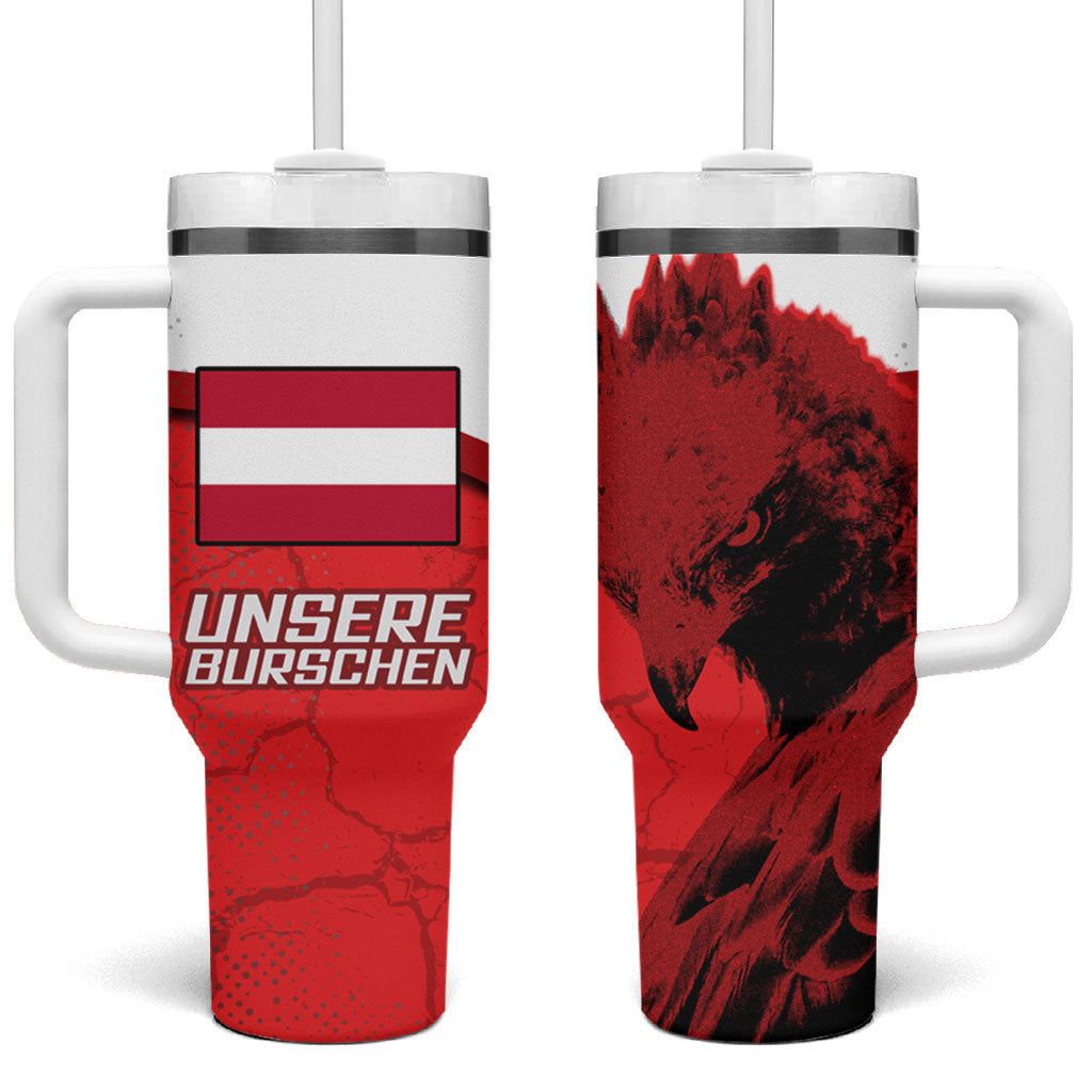 Austria Football Tumbler With Handle Unsere Burschen Eagle Mascot