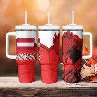 Austria Football Tumbler With Handle Unsere Burschen Eagle Mascot