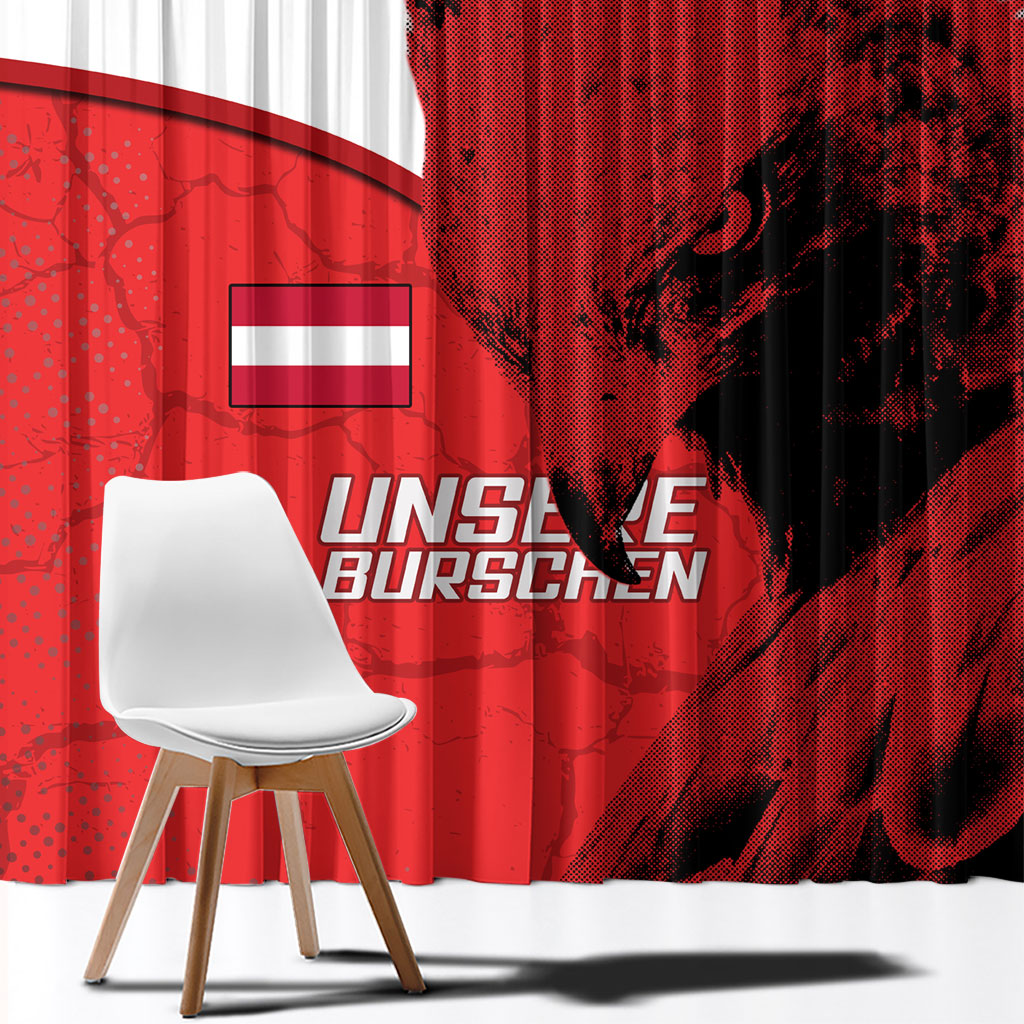 Austria Football Window Curtain Unsere Burschen Eagle Mascot