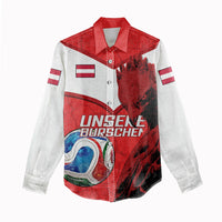 Personalized Austria Football Women Casual Shirt Unsere Burschen Eagle Mascot