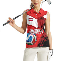 Personalized Austria Football Women Sleeveless Polo Shirt Unsere Burschen Eagle Mascot