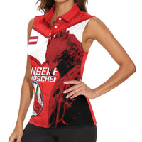 Personalized Austria Football Women Sleeveless Polo Shirt Unsere Burschen Eagle Mascot