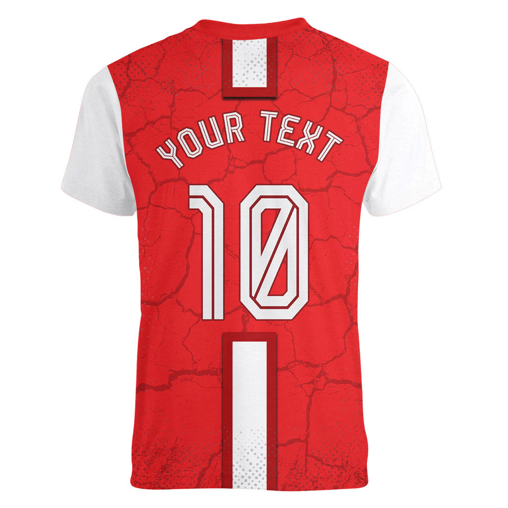 Personalized Austria Football Women V-Neck T-Shirt Unsere Burschen Eagle Mascot