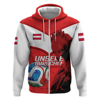 Personalized Austria Football Zip Hoodie Unsere Burschen Eagle Mascot