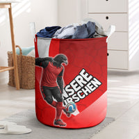 Austria Football Unsere Burschen Laundry Basket Eagle Mascot Patriotic Wave Grunge