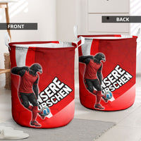Austria Football Unsere Burschen Laundry Basket Eagle Mascot Patriotic Wave Grunge