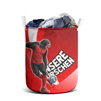 Austria Football Unsere Burschen Laundry Basket Eagle Mascot Patriotic Wave Grunge