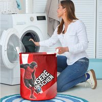 Austria Football Unsere Burschen Laundry Basket Eagle Mascot Patriotic Wave Grunge