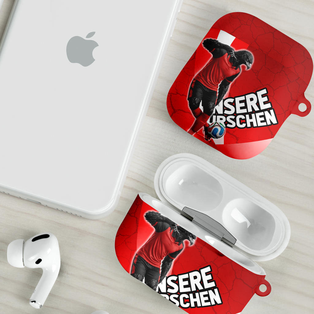 Austria Football Unsere Burschen AirPods Case Eagle Mascot Patriotic Wave Grunge