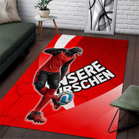 Austria Football Unsere Burschen Area Rug Eagle Mascot Patriotic Wave Grunge