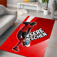 Austria Football Unsere Burschen Area Rug Eagle Mascot Patriotic Wave Grunge