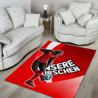 Austria Football Unsere Burschen Area Rug Eagle Mascot Patriotic Wave Grunge