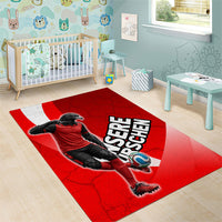 Austria Football Unsere Burschen Area Rug Eagle Mascot Patriotic Wave Grunge