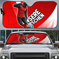 Austria Football Unsere Burschen Auto Sun Shade Eagle Mascot Patriotic Wave Grunge