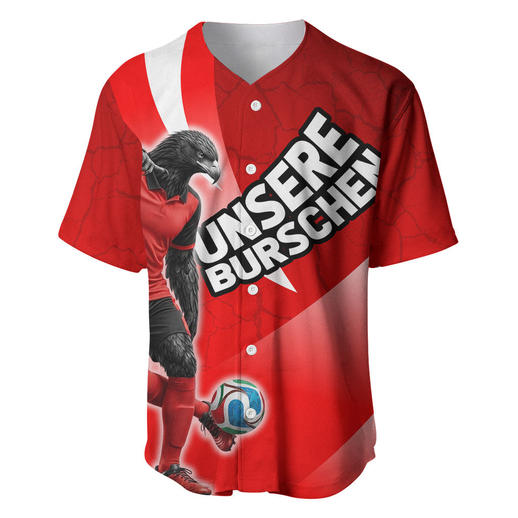 Personalized Austria Football Unsere Burschen Baseball Jersey Eagle Mascot Patriotic Wave Grunge