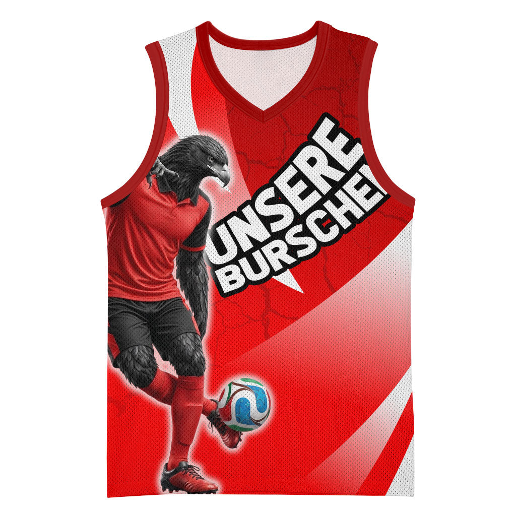 Personalized Austria Football Unsere Burschen Basketball Jersey Eagle Mascot Patriotic Wave Grunge