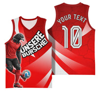Personalized Austria Football Unsere Burschen Basketball Jersey Eagle Mascot Patriotic Wave Grunge