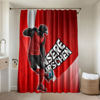 Austria Football Unsere Burschen Bathroom Set Eagle Mascot Patriotic Wave Grunge