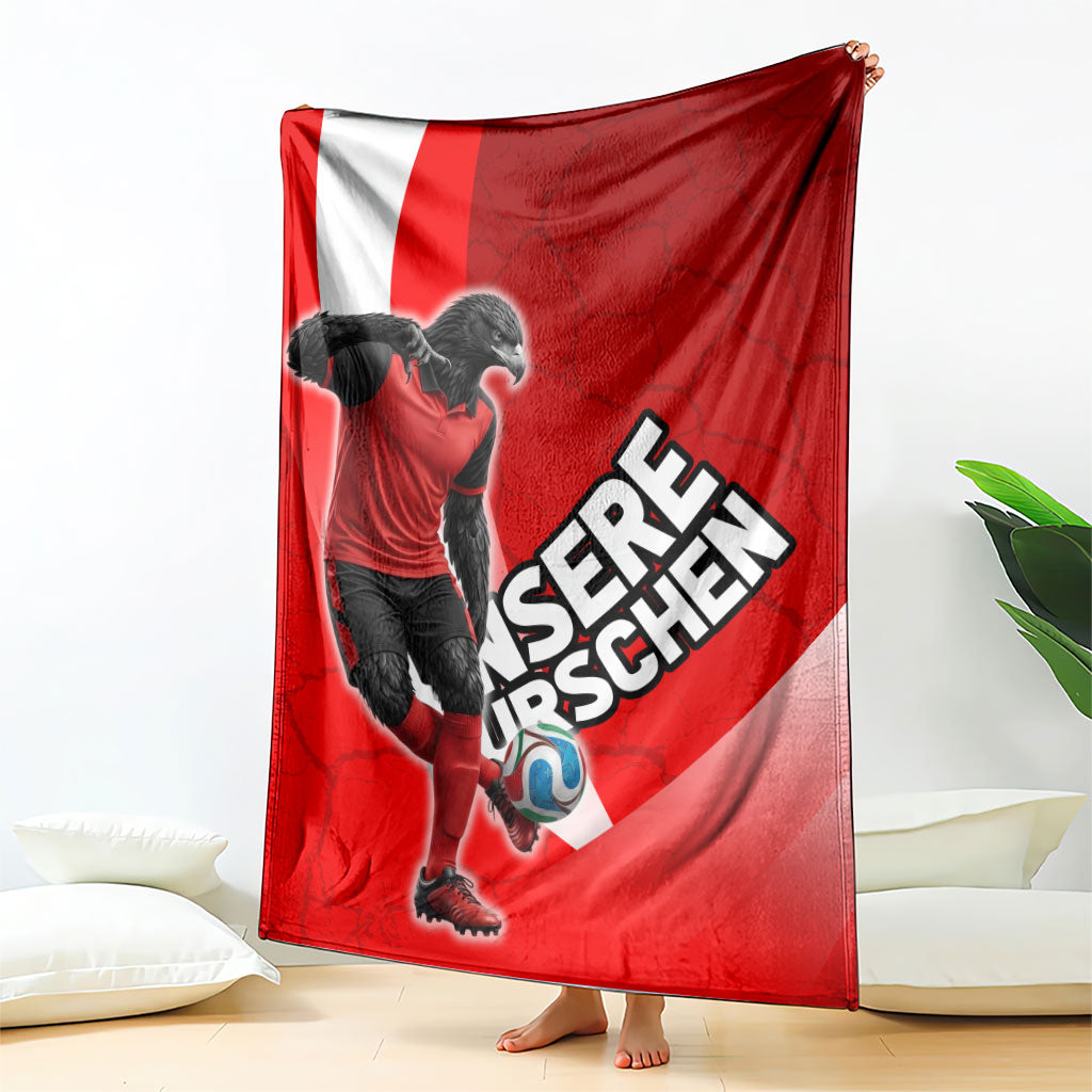 Austria Football Unsere Burschen Blanket Eagle Mascot Patriotic Wave Grunge