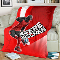 Austria Football Unsere Burschen Blanket Eagle Mascot Patriotic Wave Grunge