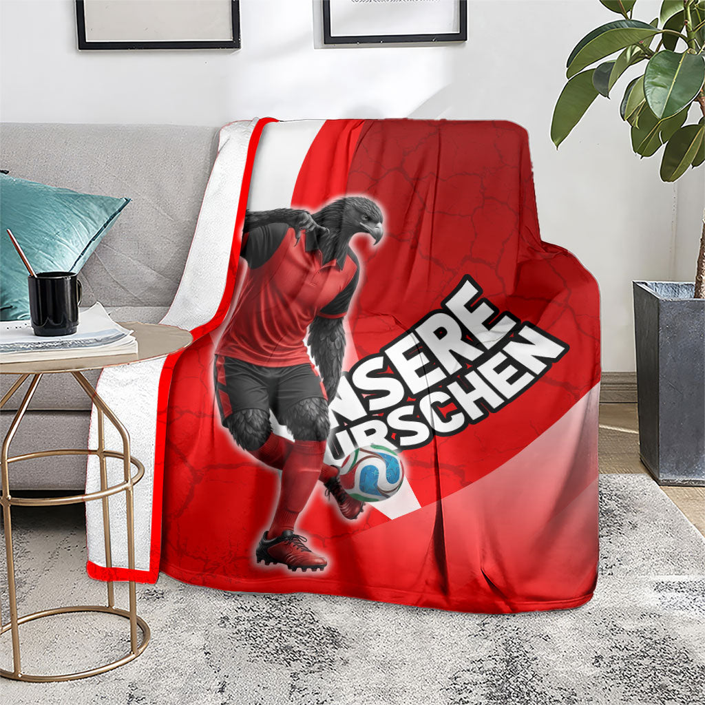 Austria Football Unsere Burschen Blanket Eagle Mascot Patriotic Wave Grunge
