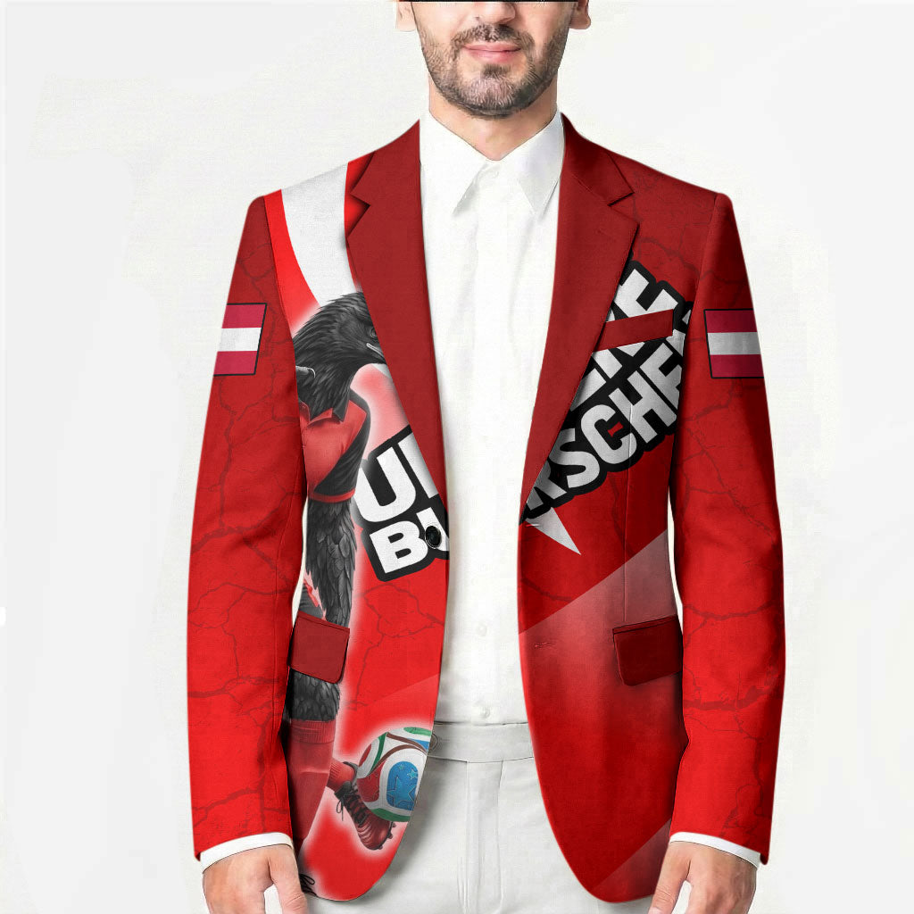 Personalized Austria Football Unsere Burschen Blazer Eagle Mascot Patriotic Wave Grunge