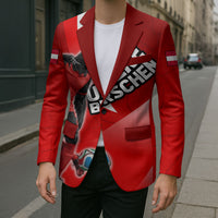 Personalized Austria Football Unsere Burschen Blazer Eagle Mascot Patriotic Wave Grunge