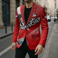Personalized Austria Football Unsere Burschen Blazer Eagle Mascot Patriotic Wave Grunge