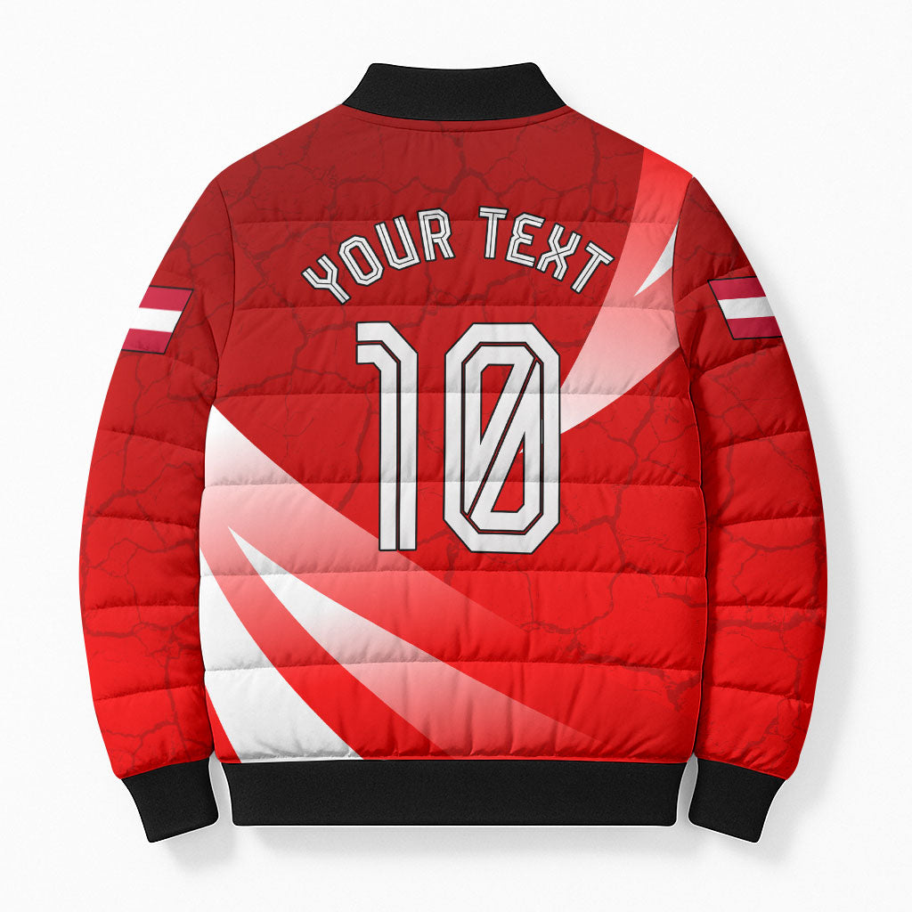Personalized Austria Football Unsere Burschen Bomber Puffer Jacket Eagle Mascot Patriotic Wave Grunge