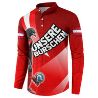 Personalized Austria Football Unsere Burschen Button Sweatshirt Eagle Mascot Patriotic Wave Grunge