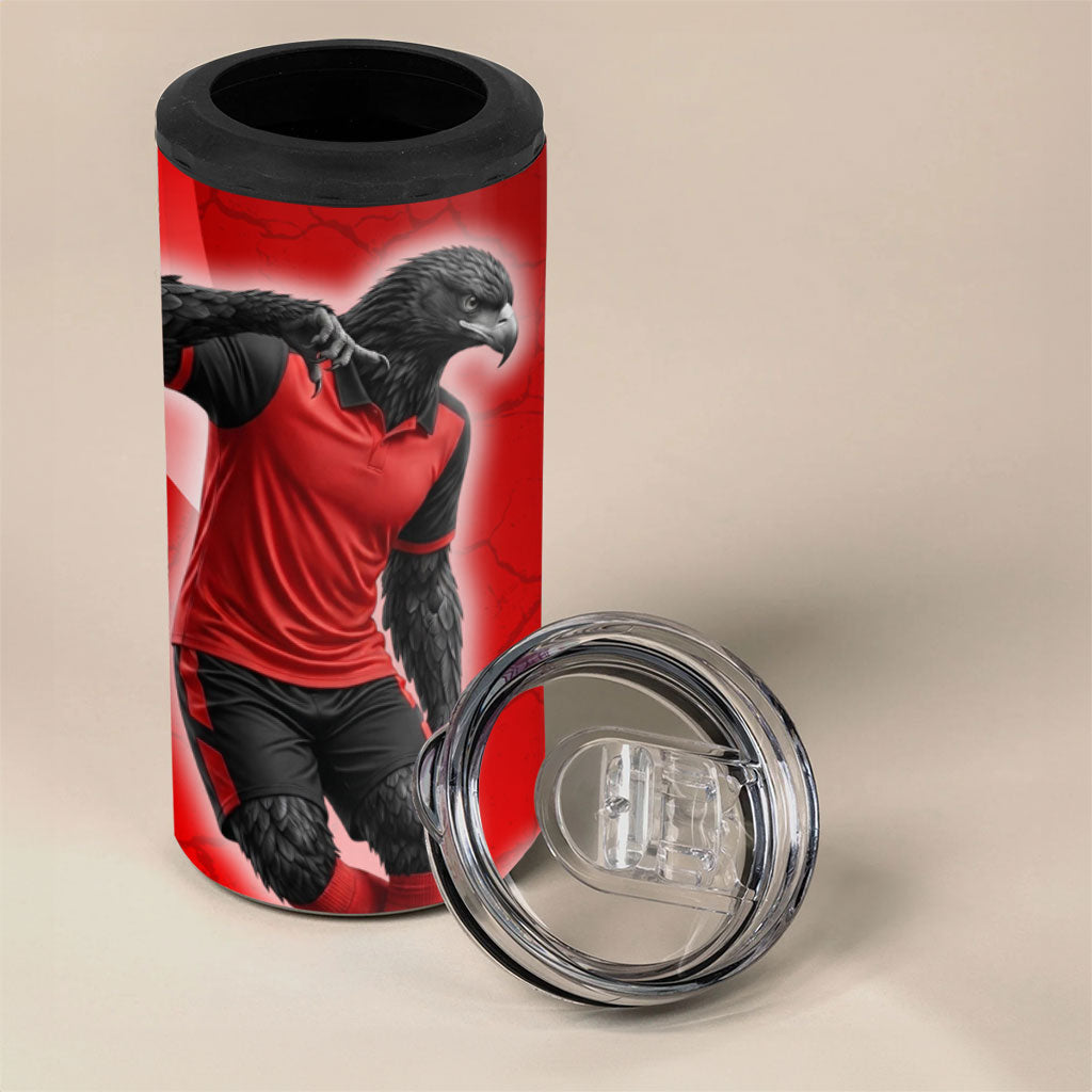 Austria Football Unsere Burschen 4 in 1 Can Cooler Tumbler Eagle Mascot Patriotic Wave Grunge