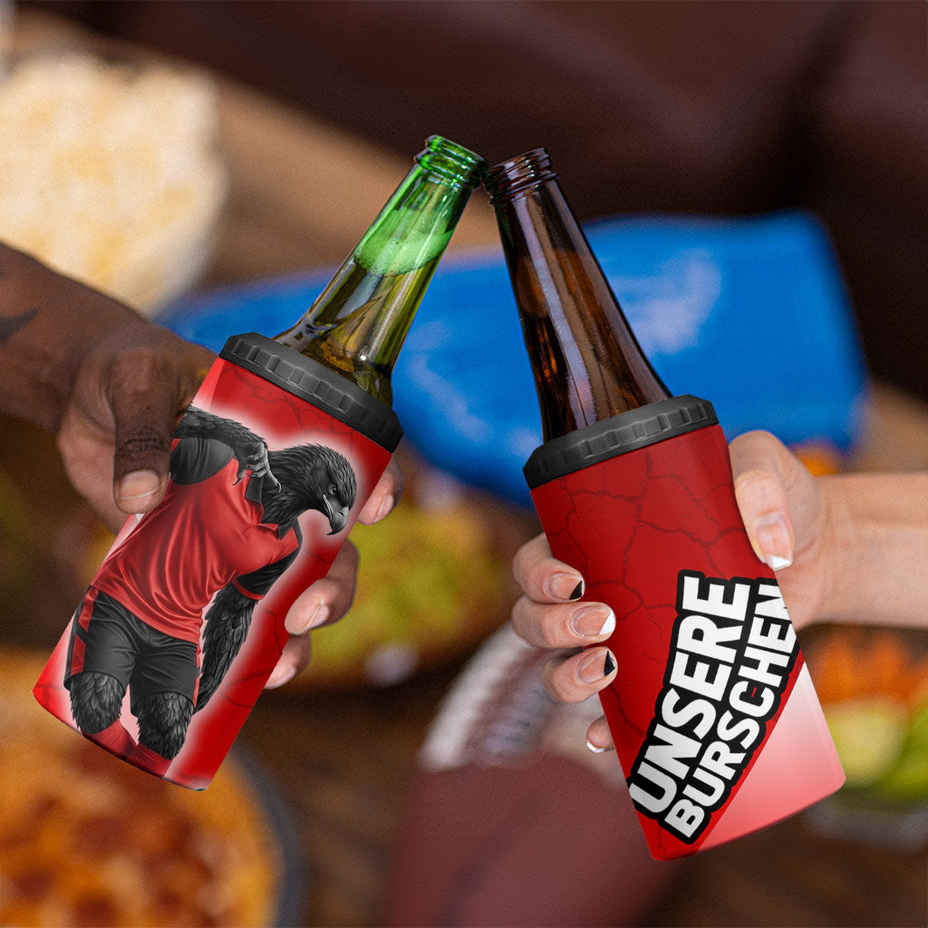 Austria Football Unsere Burschen 4 in 1 Can Cooler Tumbler Eagle Mascot Patriotic Wave Grunge