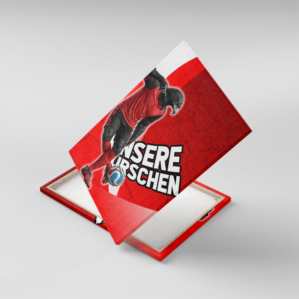 Austria Football Unsere Burschen Canvas Wall Art Eagle Mascot Patriotic Wave Grunge